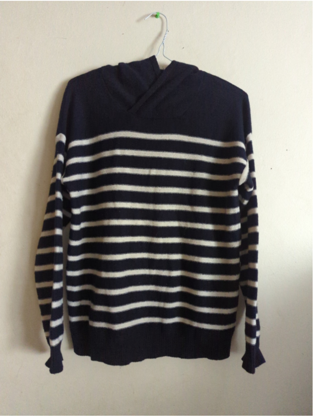 VINCE Striped Black and White Cashmere Hoodie Sweater Size XS - Picture 7 of 10